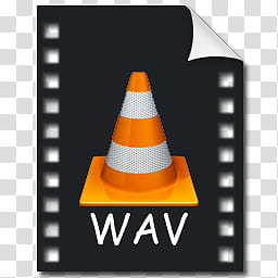 Stilrent Icon Set , WAV, VLC, orange and gray Wav filename extension art transparent background PNG clipart