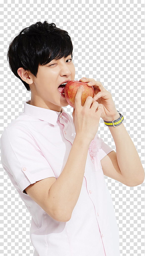 Render EXO For Ivy Club, man eating apple transparent background PNG clipart
