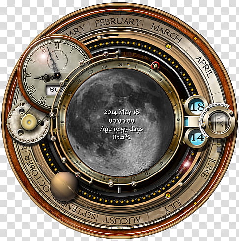 Steampunk Moon Phase Widget and Icons, steampunk-moon transparent background PNG clipart