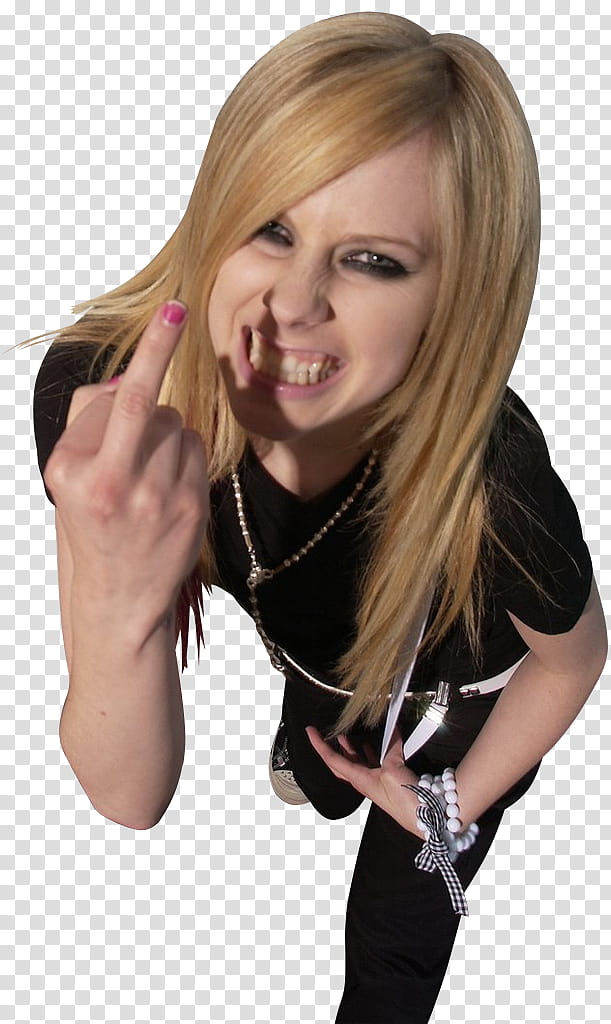 Avril Lavigne , Avril Lavigne doing middle finger transparent background PNG clipart
