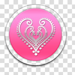 pretty pink icons, , round pink with heart illustration transparent background PNG clipart