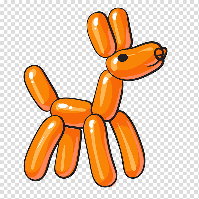 Cartoon Balloons, Balloon Modelling, Drawing, Balloon Dog, Orange, Cartoon, Animal Figure, Finger transparent background PNG clipart