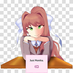 just monika transparent background png clipart hiclipart just monika transparent background png