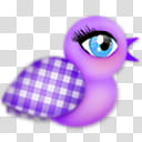 Lil cHick a Dees Icons,  cHick-a-Dee Violet (gingham), purple bird transparent background PNG clipart