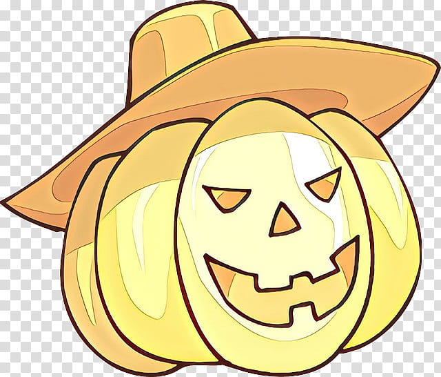 Pumpkin, Cartoon, Yellow, Facial Expression, Orange, Head, Hat, Smile transparent background PNG clipart