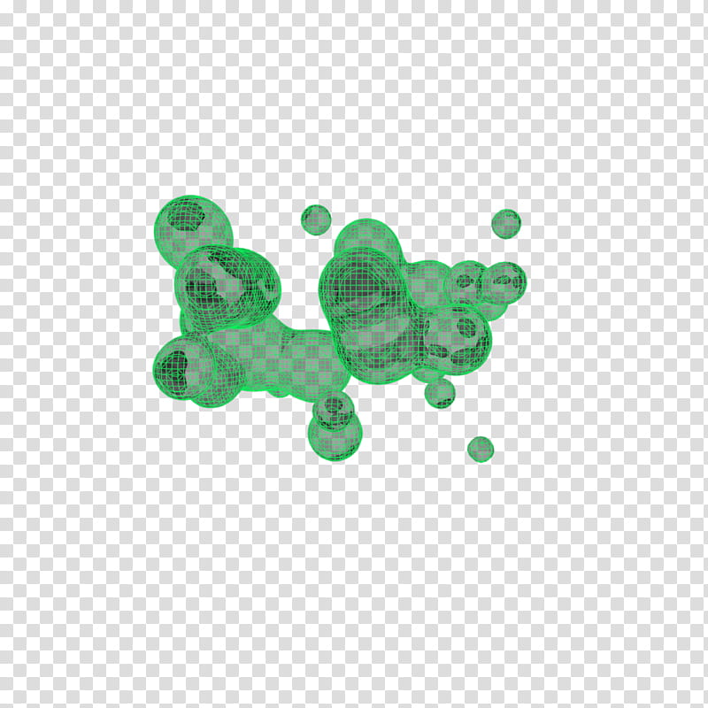 Wireframe Metballs, green and gray dots transparent background PNG clipart
