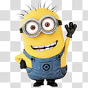 Minnions and more s, Minions waving his hand art transparent background PNG clipart