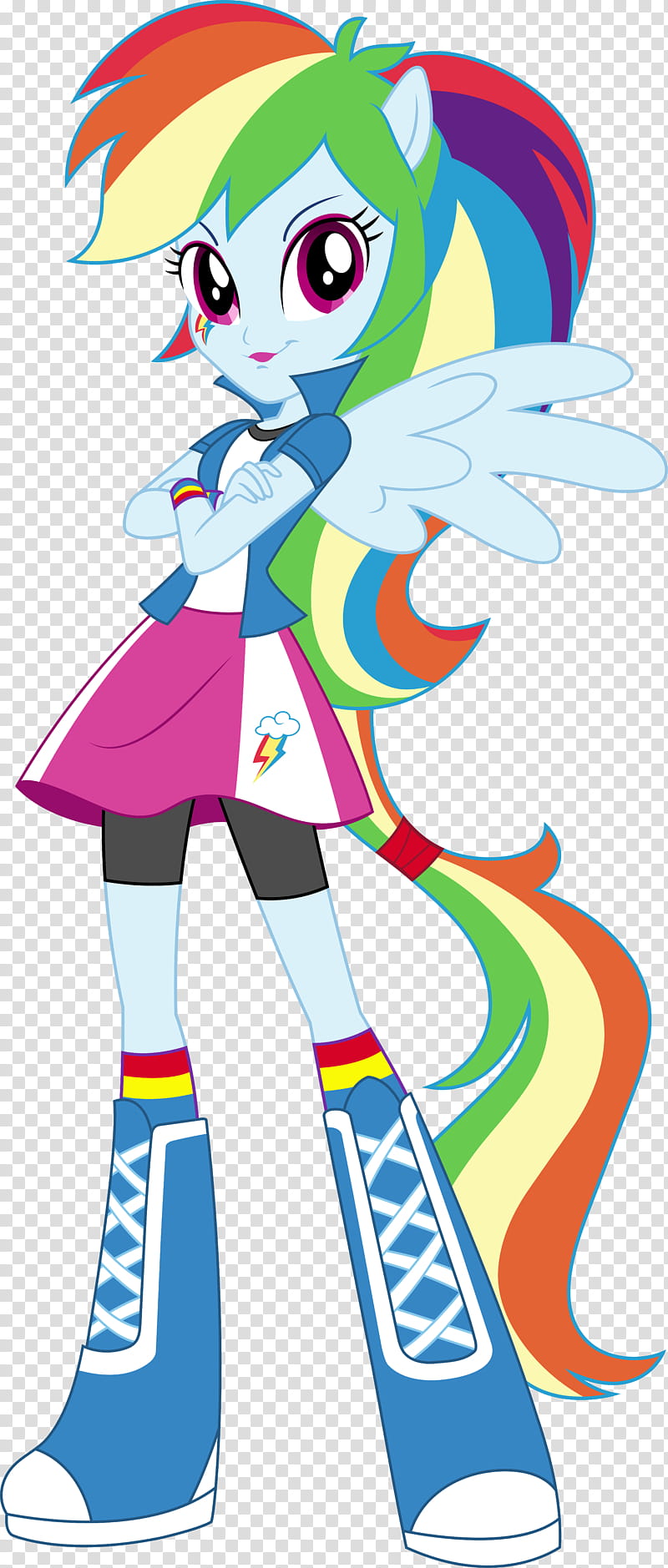 Anthro EQG Rainbow Dash transparent background PNG clipart