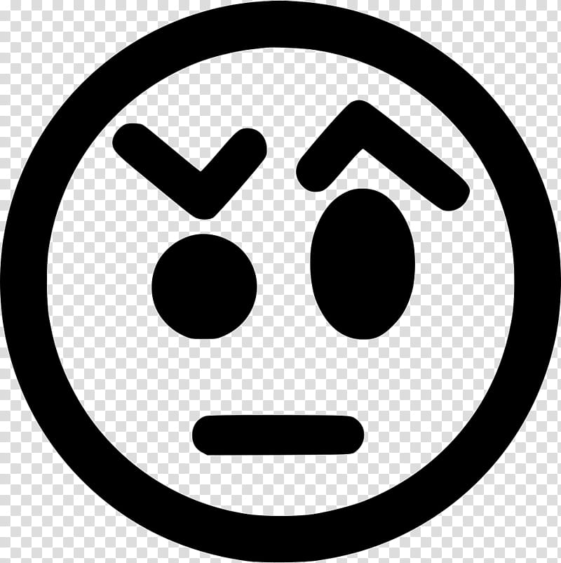 straight face emoji black and white clipart
