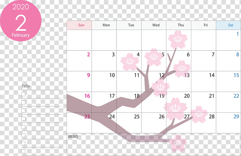 February 2020 Calendar February 2020 Printable Calendar 2020 Calendar, Text, Pink, Line, Heart, Plant transparent background PNG clipart