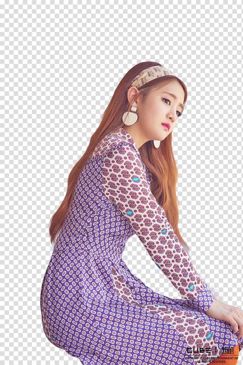 RENDER  G I DLE, woman in purple and white long-sleeved dress transparent background PNG clipart