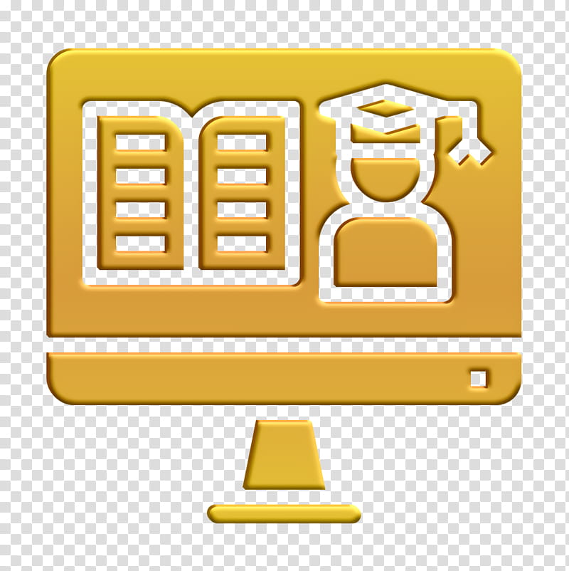 Book and Learning icon Certificate icon Elearning icon, Text, Yellow transparent background PNG clipart