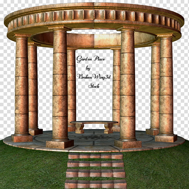 Garden Place, brown pillar post illustration transparent background PNG clipart