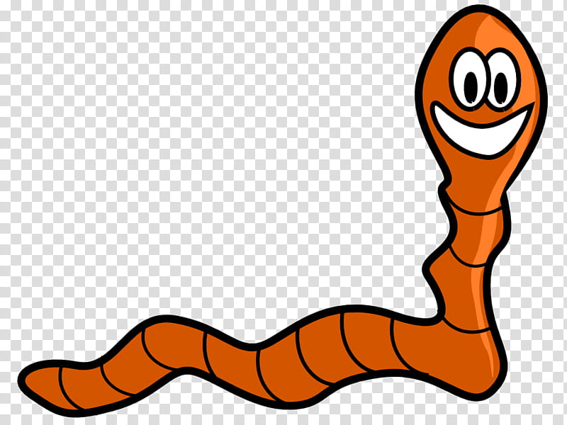 Orange, Worm, Earthworm, Bookworm, Bait, Worm Cast, Cartoon, Tail transparent background PNG clipart