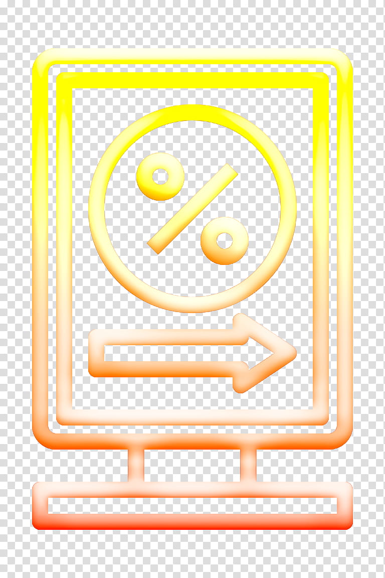 Advertising icon Billboards icon Discount icon, Yellow, Sign, Signage, Symbol, Rectangle transparent background PNG clipart