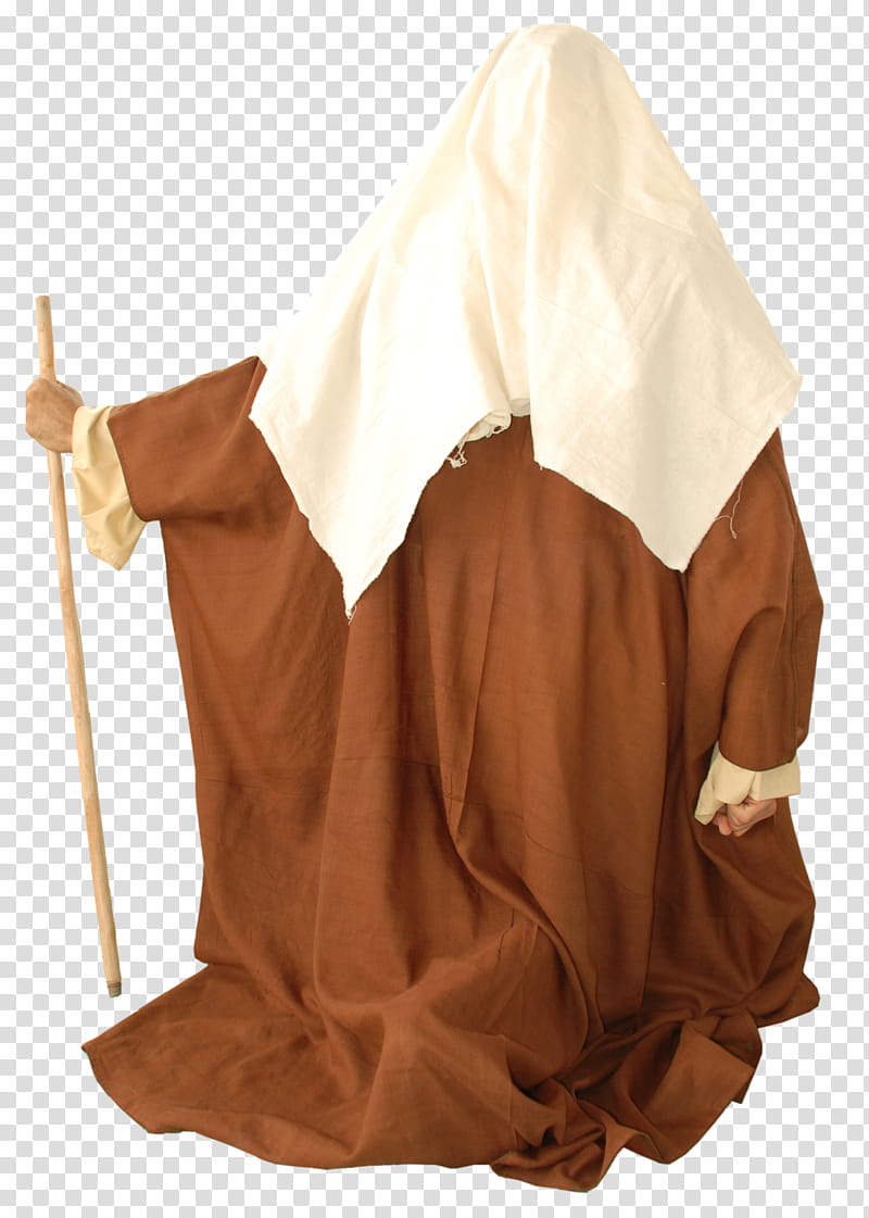 Arab old style clothes , brown and white robe transparent background PNG clipart