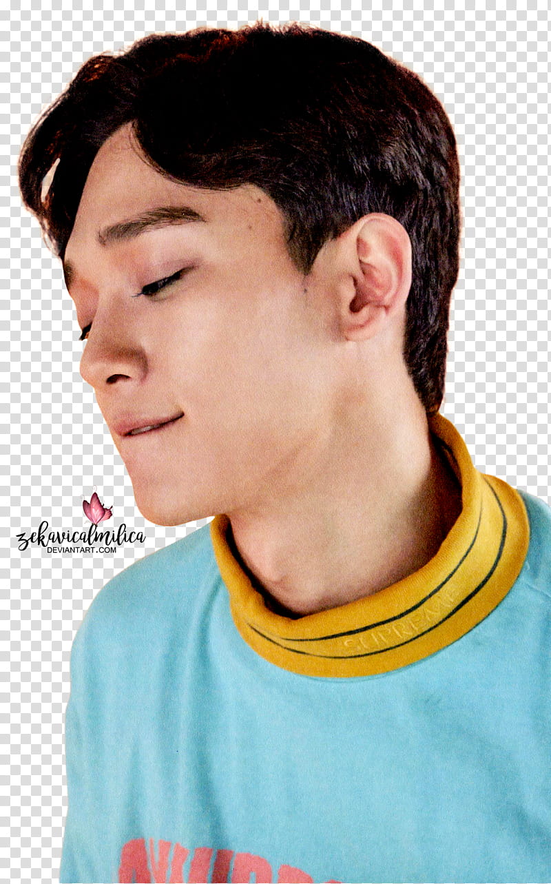 EXO Chen Lucky One, man wearing turtleneck top transparent background PNG clipart