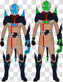 Kamen Rider Mage Blue Green, two fictional characters transparent background PNG clipart