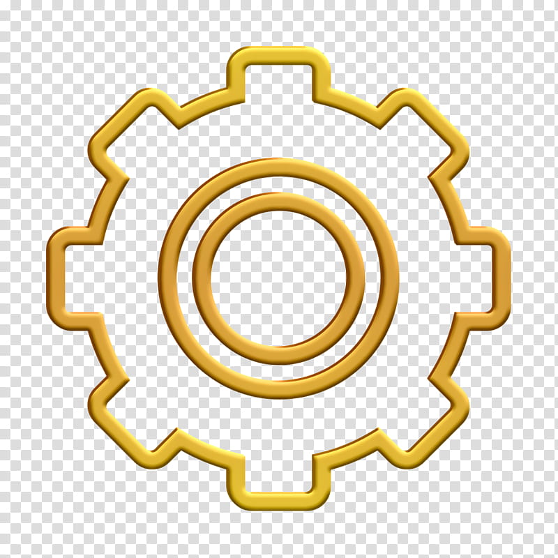 Settings Icon, Essential Set Icon, Gear Icon, Share Icon, Yellow, Symbol, Circle, Emblem transparent background PNG clipart