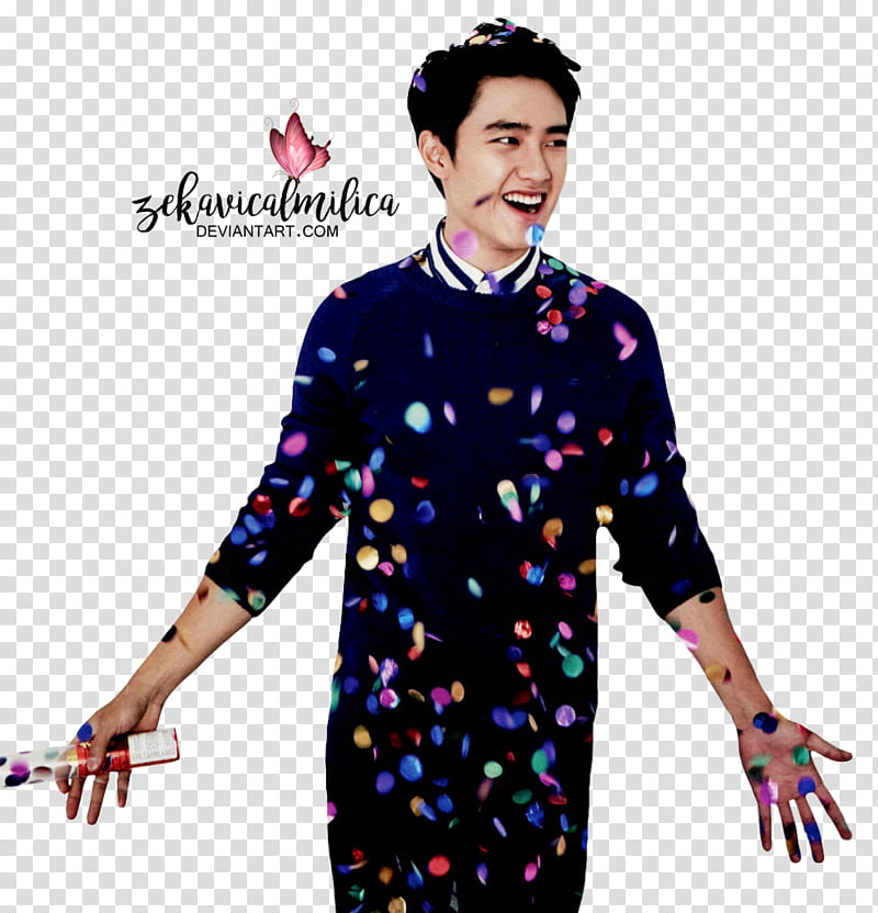 EXO D O  Season Greetings, smiling man holding bottle transparent background PNG clipart