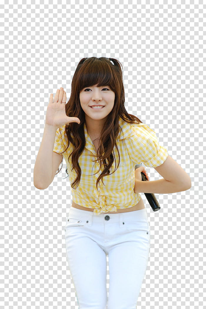 SNSD GEE LIVE  RENDER, smiling woman holding microphone transparent background PNG clipart