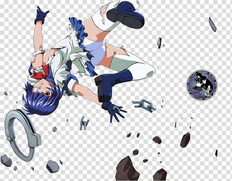 Fighting Ryomou Shimei render, blue haired anime girl character transparent background PNG clipart