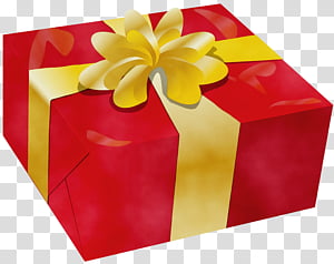 red gift box PNG transparent image download, size: 520x600px