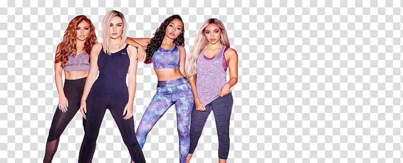 Little Mix, four women wearing assorted-color leggings transparent background PNG clipart