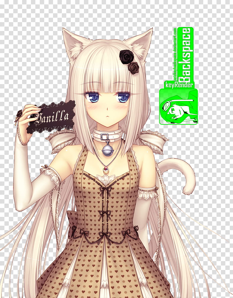 Vanilla (NEKO WORKs), Render, white-haired female anime character illustration transparent background PNG clipart