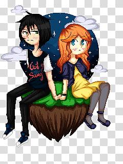 [Pixel] Dylan and Clarissa transparent background PNG clipart