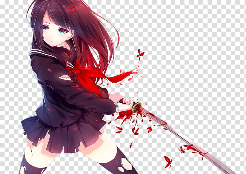 Black hair Red hair Anime, hair, black Hair, manga, people png