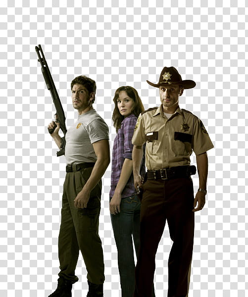 The walking dead Season , three The Walking Dead characters transparent background PNG clipart