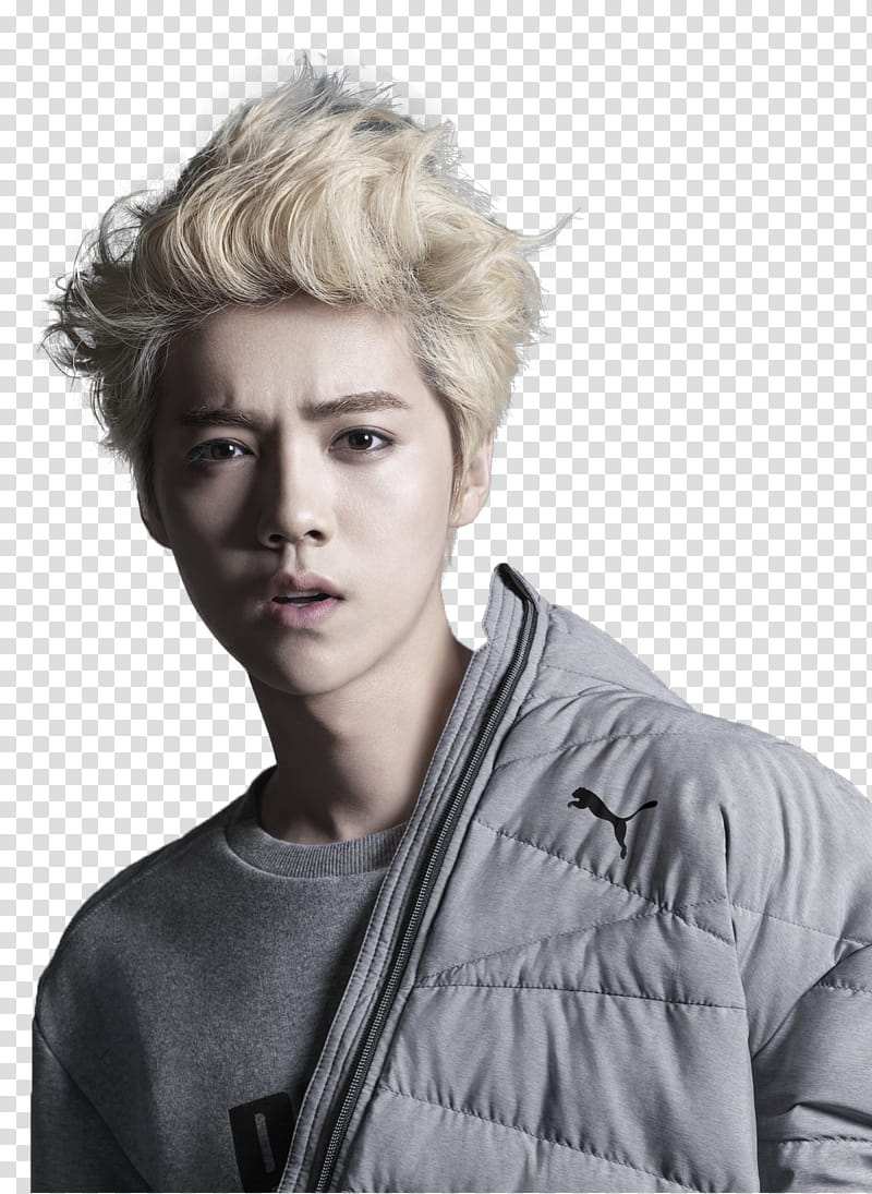 Luhan , man in white Puma jacket transparent background PNG clipart