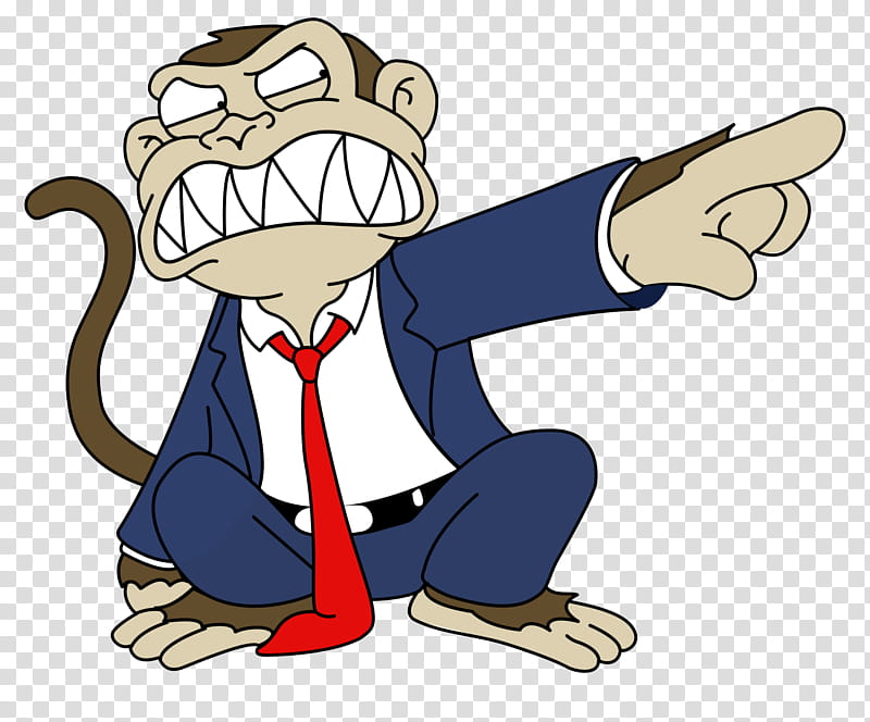 sticker bomb , monkey wearing suit jacket pointing transparent background PNG clipart