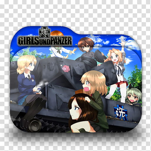 Anime Folder Icon Pack  by Knives, Girls Und Panzer  transparent background PNG clipart