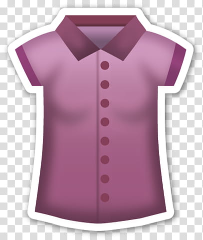 EMOJI STICKER , purple button-up collared shirt transparent background ...