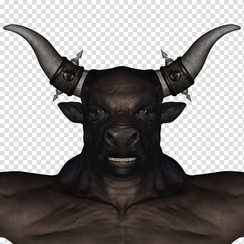 DAZ D (Studio): Minotaur (Head Shot) transparent background PNG clipart