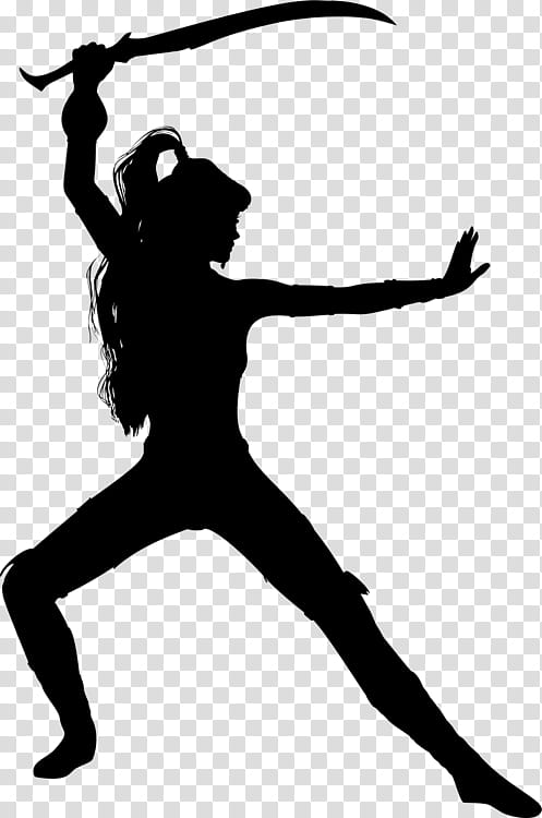 Woman, Silhouette, Warrior, Female, Drawing, Line Art, Athletic Dance Move, Dancer transparent background PNG clipart