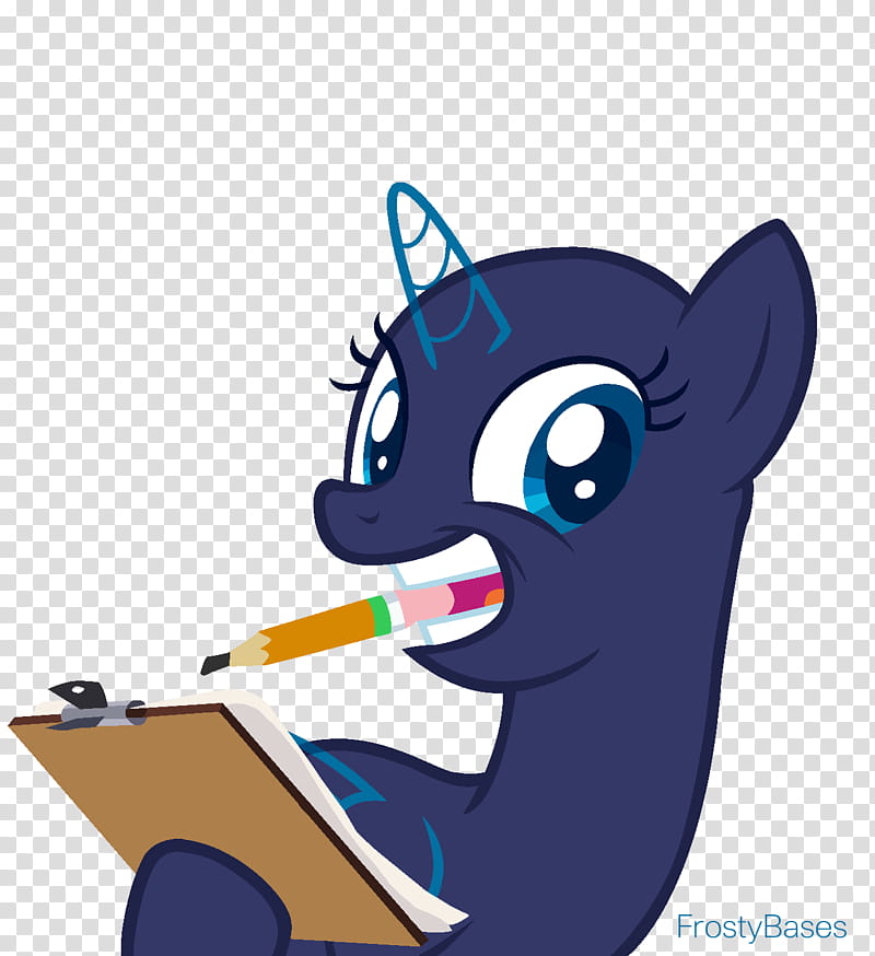 Base , purple unicorn biting pencil holding paper clip board illustration transparent background PNG clipart