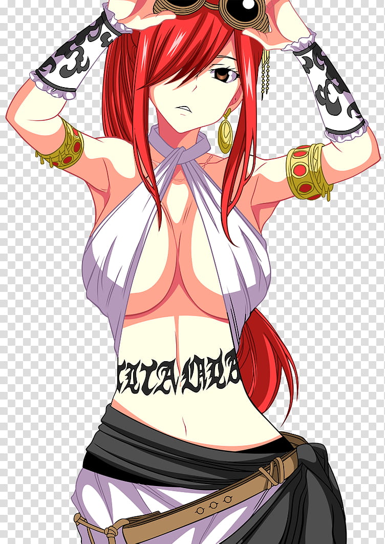 Lineart Fairy Tail Cover , red haired woman character transparent background PNG clipart