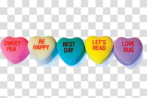 Sweet S, five assorted-color heart decors transparent background PNG clipart thumbnail