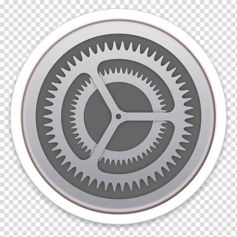 ORB OS X Icon, gray and white sprocket illustration transparent background PNG clipart