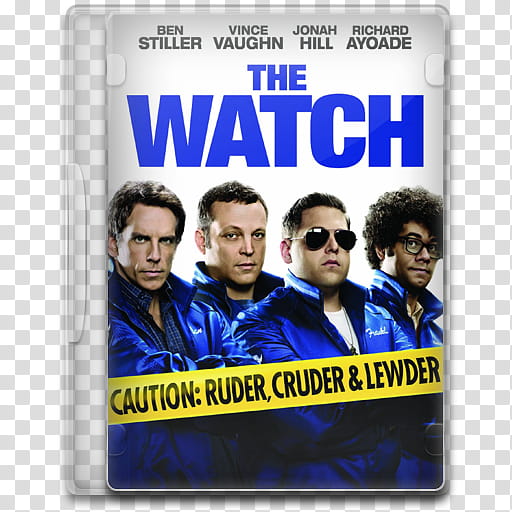 Movie Icon , The Watch, The Watch caution: Ruder, Cruder & Lewder case transparent background PNG clipart