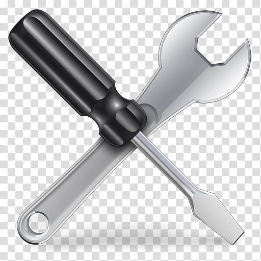Temas negros mac, flat screwdriver and wrench icon transparent background PNG clipart