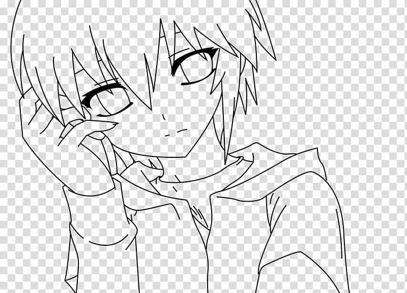 Lineart Mekakucity Actors, anime character outline, png