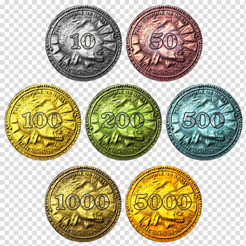 Skyrim Monopoly Coins, seven coins transparent background PNG clipart