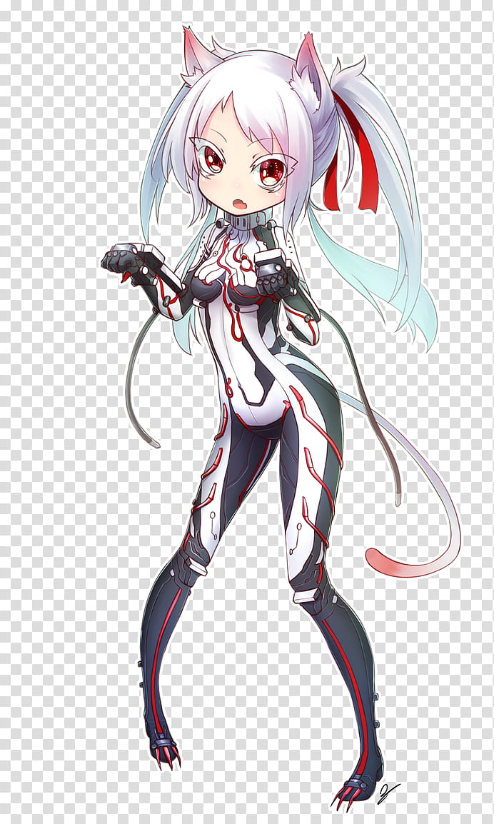 [WARFRAME] space cat, blue hair anime characters transparent background PNG clipart