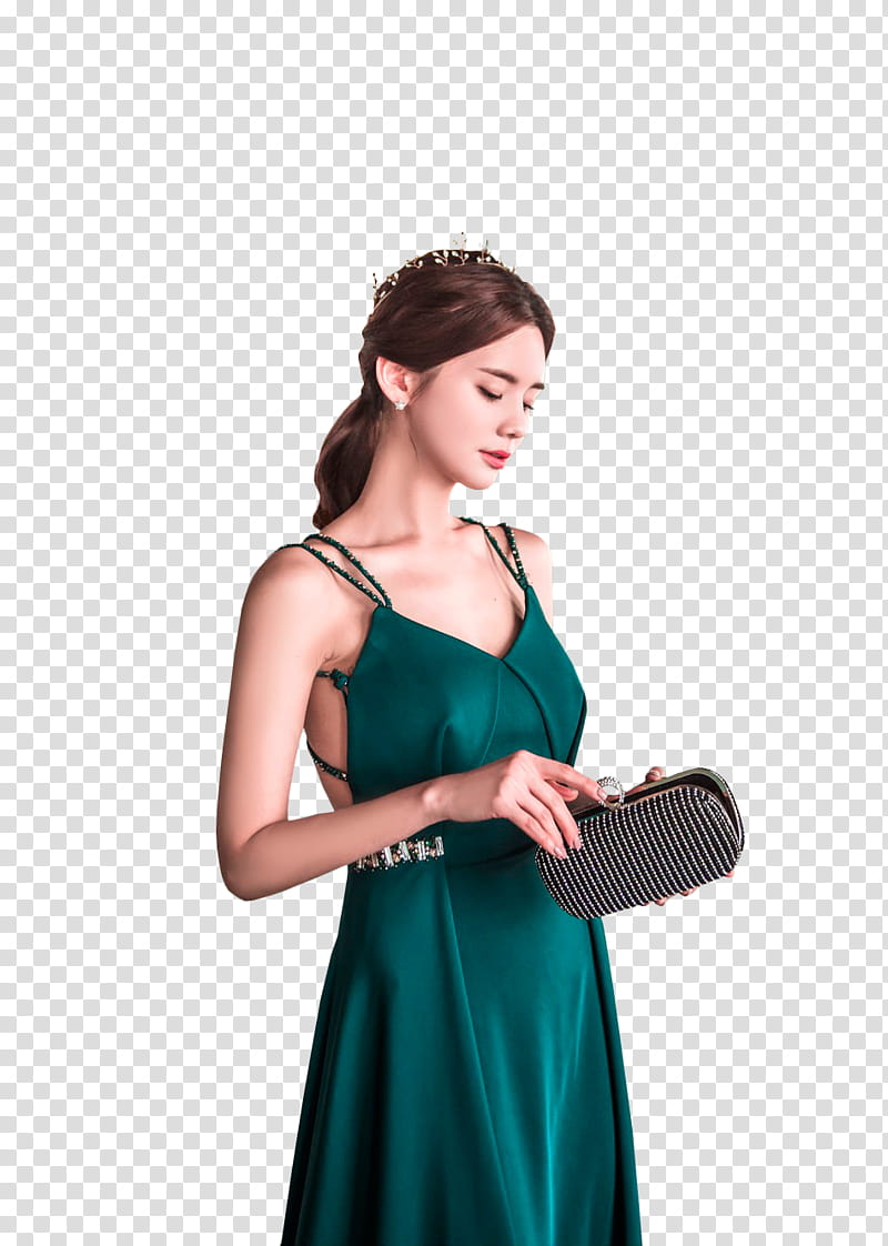 YEON SIL, unknown celebrity holding gray clutch wallet transparent background PNG clipart
