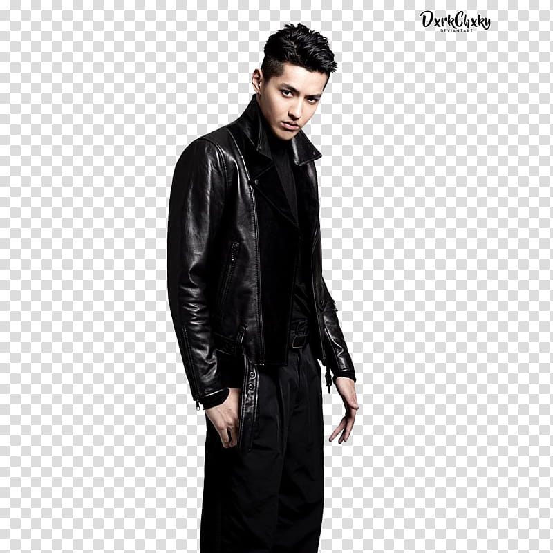 KRIS WU, man black haired wearing jacket transparent background PNG clipart