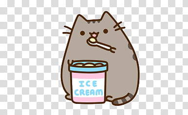 PUSHEEN CAT , Pusheen come helado icon transparent background PNG clipart